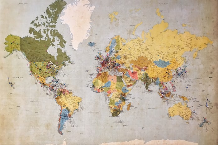 Carte du monde ancienne